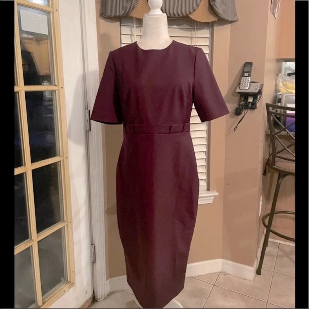 Ted Baker Burgundy Long Sleeve Dress - Picture 4 of 11